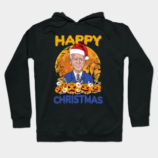 Anti Joe Biden Funny Halloween Happy Christmas Santa Hat Hoodie